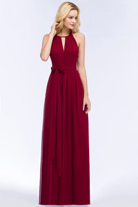 Chiffon Long Bridesmaid Dresses 2019 Sleeveless Burgundy Wedding Party Dresses robe demoiselle d'honneur