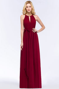 Chiffon Long Bridesmaid Dresses 2019 Sleeveless Burgundy Wedding Party Dresses robe demoiselle d'honneur