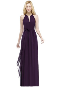 Chiffon Long Bridesmaid Dresses 2019 Sleeveless Burgundy Wedding Party Dresses robe demoiselle d'honneur