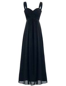Women Pleated Bridesmaid Dresses Elegant Ruched High-waisted Long Formal Wedding Party Dresses for 2018 Vestido Bridesmaid Dress