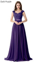 Cap Sleeve Appliques Lace Long Grey Bridesmaid Dresses Wedding Party Dresses Sexy Sheer Back