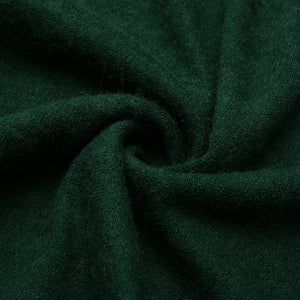 Black/Green Women Long Sleeve Knitted Autumn Winter Dress With Belt