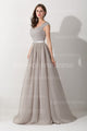 Cap Sleeve Appliques Lace Long Grey Bridesmaid Dresses Wedding Party Dresses Sexy Sheer Back