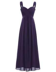 Women Pleated Bridesmaid Dresses Elegant Ruched High-waisted Long Formal Wedding Party Dresses for 2018 Vestido Bridesmaid Dress