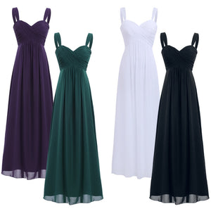 Women Pleated Bridesmaid Dresses Elegant Ruched High-waisted Long Formal Wedding Party Dresses for 2018 Vestido Bridesmaid Dress