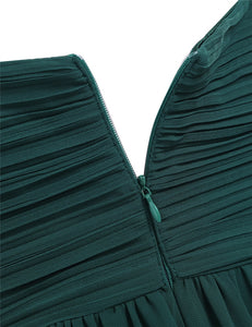 Women Pleated Bridesmaid Dresses Elegant Ruched High-waisted Long Formal Wedding Party Dresses for 2018 Vestido Bridesmaid Dress