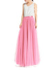 Women's Wedding Party Floor Length Tutu Tulle Skirt High Waist Long Maxi Skirt Customize