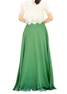 Women's Casual Sexy Chiffon Split High Waist Maxi Skirt With Pockets For Wedding Party Evening