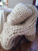 Chunky Knit Blanket Merino Wool Yarn Handmade Giant Throw For Bedroom Chair Sofa Home Decor