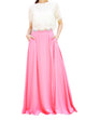 Women's Casual Sexy Chiffon Split High Waist Maxi Skirt With Pockets For Wedding Party Evening