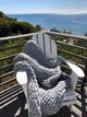 Chunky Knit Blanket Merino Wool Yarn Handmade Giant Throw For Bedroom Chair Sofa Home Decor