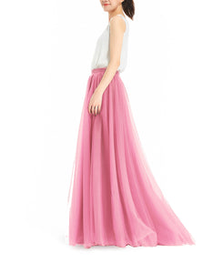 Women's Wedding Party Floor Length Tutu Tulle Skirt High Waist Long Maxi Skirt Customize