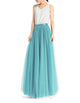 Women's Wedding Party Floor Length Tutu Tulle Skirt High Waist Long Maxi Skirt Customize