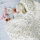 Chunky Knit Blanket Merino Wool Yarn Handmade Giant Throw For Bedroom Chair Sofa Home Decor