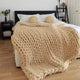 Chunky Knit Blanket Merino Wool Yarn Handmade Giant Throw For Bedroom Chair Sofa Home Decor