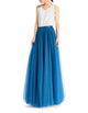 Women's Wedding Party Floor Length Tutu Tulle Skirt High Waist Long Maxi Skirt Customize