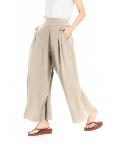 Melansay Casual Cotton Linen Harem Pants Loose Long Palazzo Wide Leg Trousers