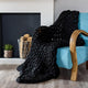 Chunky Knit Blanket Merino Wool Yarn Handmade Giant Throw For Bedroom Chair Sofa Home Decor