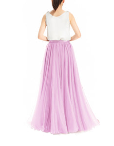 Women's Wedding Party Floor Length Tutu Tulle Skirt High Waist Long Maxi Skirt Customize