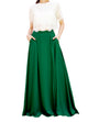 Women's Casual Sexy Chiffon Split High Waist Maxi Skirt With Pockets For Wedding Party Evening