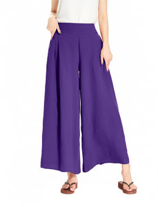 Melansay Casual Cotton Linen Harem Pants Loose Long Palazzo Wide Leg Trousers