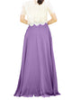 Women's Casual Sexy Chiffon Split High Waist Maxi Skirt With Pockets For Wedding Party Evening