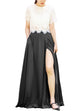 Women's Casual Sexy Chiffon Split High Waist Maxi Skirt With Pockets For Wedding Party Evening