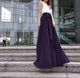 High Waist Maxi Skirt Chiffon Silk Skirts Beautiful Bow Tie Elastic Waist Summer Skirt Floor Length Long Skirt (037), #69