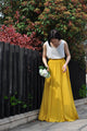 High Waist Yellow Skirt / Elegant Maxi Skirt / Chiffon Wedding Skirts / Summer Event Skirt /Floor Length Long Skirt (108), #62