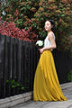 High Waist Yellow Skirt / Elegant Maxi Skirt / Chiffon Wedding Skirts / Summer Event Skirt /Floor Length Long Skirt (108), #62
