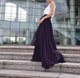 High Waist Maxi Skirt Chiffon Silk Skirts Beautiful Bow Tie Elastic Waist Summer Skirt Floor Length Long Skirt (037), #69