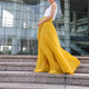 High Waist Maxi Skirt Chiffon Silk Skirts Beautiful Bow Tie Elastic Waist Summer Skirt Floor Length Long Skirt Bridesmaid Dress (037), #62