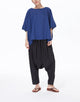 Blue T Shirt Cotton Linen Tops Tunic For Women