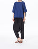 Blue T Shirt Cotton Linen Tops Tunic For Women