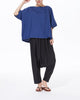 Blue T Shirt Cotton Linen Tops Tunic For Women