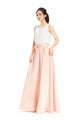 Party Wedding Invitations Pink Nude Red Grey Fuchsia Wedding Long Skirt Pleated Full Maxi Skirt With Pockets