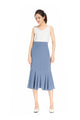 Blue Gray Fishtail Summer Skirts For Women With Pockets