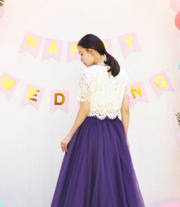 White Lace Top Wedding Bridal Lace Prom or Evening Crop Top Women Short Sleeves Plus Size Lace Tops