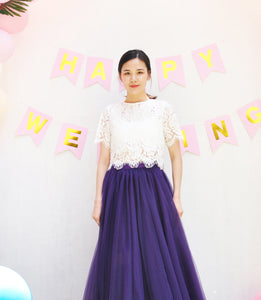 White Lace Top Wedding Bridal Lace Prom or Evening Crop Top Women Short Sleeves Plus Size Lace Tops