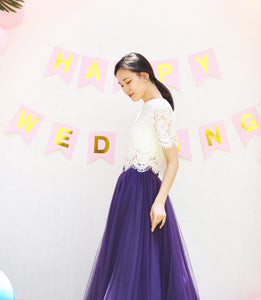 White Lace Top Wedding Bridal Lace Prom or Evening Crop Top Women Short Sleeves Plus Size Lace Tops