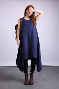 Summer plus size clothing pullover long linen dress loose fitting maxi dress(80524)