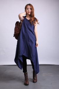 Summer plus size clothing pullover long linen dress loose fitting maxi dress(80524)