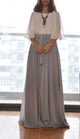 Beautiful Bow Tie Chiffon Maxi Skirt Silk Skirts Gray Elastic Waist Summer Skirt Floor Length Long Skirt(037)