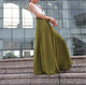 Plus Size Maxi Skirt Chiffon Silk Skirts Beautiful Bow Tie Green Elastic Waist Summer Skirt Floor Length Long Skirt (037),# 61
