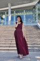 Strappy Chiffon Maxi Dress One-piece Bridesmaid Dress Summer Bodice Wedding Dress (137), #126